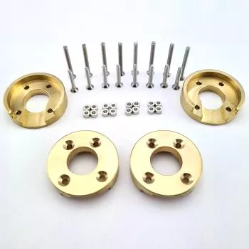 4 pcs. Brass crawler axle weights made of brass incl. 20 pcs. VA stud screws